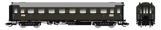 Saxonia 120226 - TT Personenwagen C4&Uuml; Sa 07, Schlusswg. m. Beleuchtung DRG Ep.II - DC/DCC