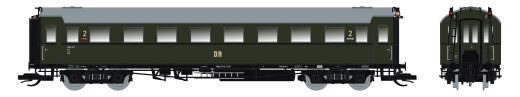 Saxonia 120228 - TT Personenwagen C4&Uuml; Sa 07, Schlusswg. m. Beleuchtung DR Ep.III - DC/DCC