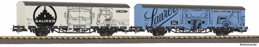 Piko 27747 - 2er Set Ged. G&uuml;terwg. Starke Marken Saurer SBB V