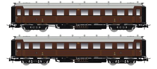 Saxonia 87173 - H0 2er Set Personenwagen C4&Uuml; Sa 07, K.S&auml;chs.Sts.E.B., Ep. I - DC