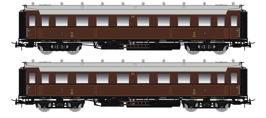 Saxonia 87175 - H0 2er Set Personenwagen C4&Uuml; Sa 07 m. Beleuchtung, K.S&auml;chs.Sts.E.B., Ep. I - DC/DCC