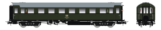 Saxonia 87230 - H0 Personenwagen C4&Uuml; Sa 07, Schlusswg. m. Beleuchtung DR Ep.IV - DC/DCC