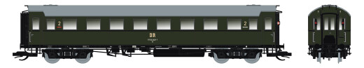 Saxonia 120230 - TT Personenwagen C4&Uuml; Sa 07, Schlusswg. m. Beleuchtung DR Ep.IV - DC/DCC