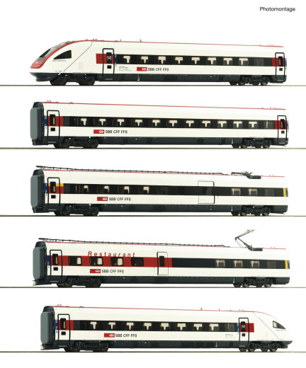 ROCO 7700036 - 5-tlg. Set: Elektrischer Triebzug ICN SBB Ep.VI DC