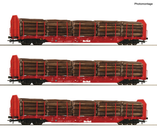 ROCO 6600318 - 3-tlg. Set: Rungenwagen OnRail Ep.VI DC