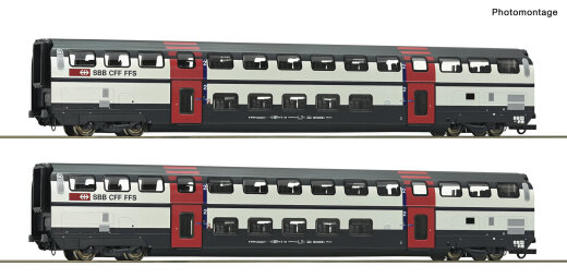 ROCO 6200216 - 2-tlg. Set 1: Doppelstockwagen 2. Klasse SBB Ep.VEp.VI DC