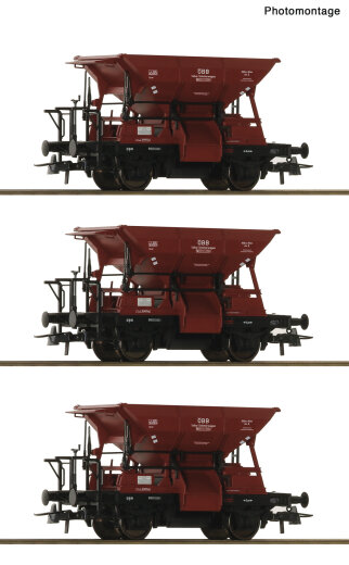 ROCO 6600283 - 3-tlg. Set: Talbot-Schotterwagen &Ouml;BB Ep.IIIEp.IV DC
