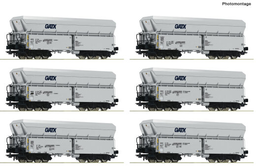 ROCO 6600220 - 6-tlg. Set: Selbstentladewagen GATX Ep.VI DC