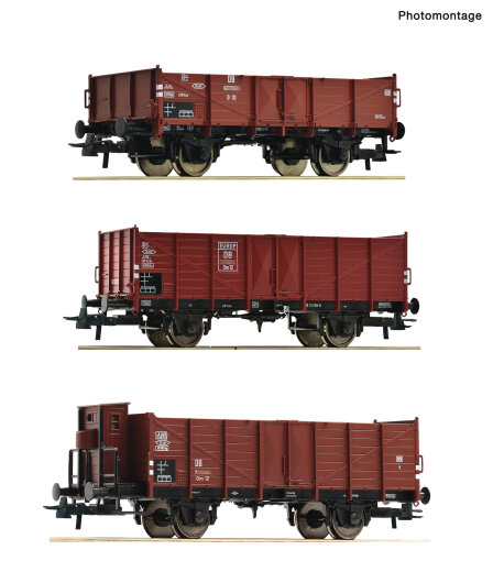 ROCO 6600303 - 3-tlg. Set: Offene G&uuml;terwagen DB Ep.III DC