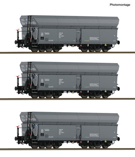 ROCO 6600324 - 3-tlg. Set: Selbstentladewagen PKP Ep.IV DC