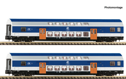FLEISCHMANN 6260094 - N 2-tlg. Set 2: Doppelstockwagen DR/VEB Ep.IV DC