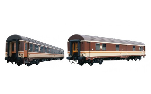 Electrotren HE4045 - H0 RENFE, 2-tlg. Set &bdquo;Estrella Galicia&rdquo;, BBL-9600 + DDE-10400, Estrella-Farbgebung, mit orangefarbenen T&uuml;ren