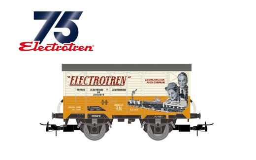 Electrotren HE6093 - H0 R.N., 2-achs. gedeckter G&uuml;terwagen der Bauart J &bdquo;Electrotren 75. Jubil&auml;um&rdquo;