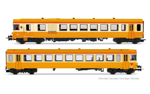 Jouef Loisirs HJ2627 - H0 SNCF, 2-tlg. Dieseltriebwagen X 4790, orange-graue Farbgebung