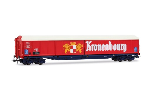 Jouef HJ6322 - H0 SNCF, 4-achs. Schiebewandwagen Typ Habis &bdquo;Kronenbourg&rdquo;, blaues Fahrgestell