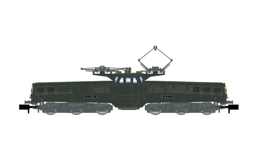 Arnold HN2582S - N SNCF, Elektrolokomotive CC 14166, gr&uuml;n-gelbe Farbgebung, sp&auml;te Version, 4 moderne Lampen, mit Multiprotokoll-Sounddecoder