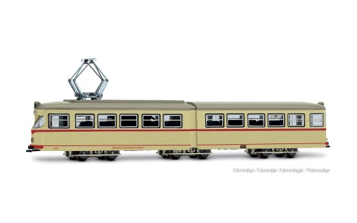 Arnold HN2613 - N Stra&szlig;enbahn Duewag GT6, eine Frontlampe, beige-rote Farbgebung &bdquo;D&uuml;sseldorf&ldquo;