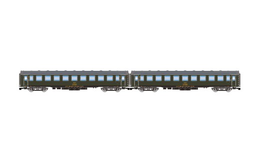Arnold HN4515 - N RENFE, 2-tlg. Set 5000-Wagen, 2 x BB4 2. Klasse, mit alten Faltenb&auml;lgen, gr&uuml;n
