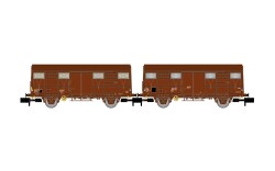Arnold HN6717 - N SNCF, 2-tlg. Set Gs-Wagen, braune...
