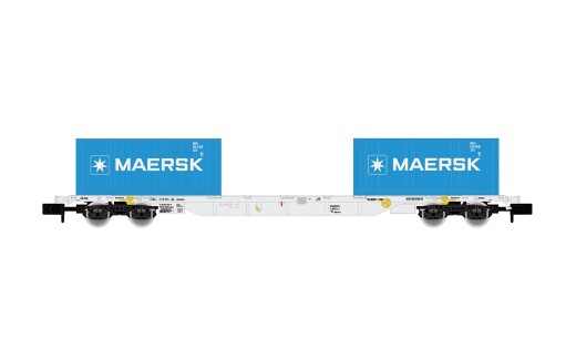 Arnold HN6745 - N 4-achs. Containerwagen Sgnss, graue Farbgebung, beladen mit 2 x 20-Containern &bdquo;MAERSK&rdquo;