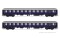 Rivarossi HR4415 - H0 DB, 2-tlg. Set Liegewagen Bcm 243, blaue Farbgebung