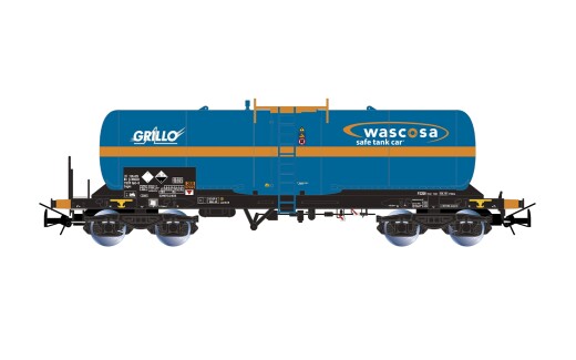 Rivarossi HR6698 - H0 WASCOSA, 4-achs. Kesselwagen f&uuml;r den Transport von Schwefeldioxid, &bdquo;GRILLO&ldquo;, blau