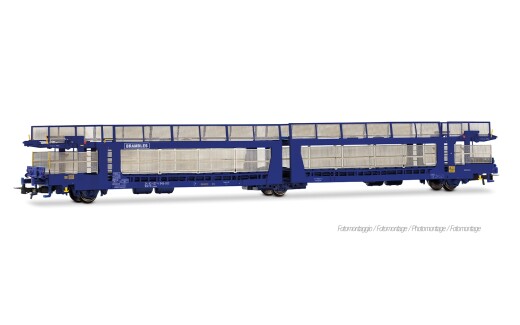 Rivarossi HR6700 - H0 FS, 3-achs. Autotransportwagen, Bauart Laeks 63C &bdquo;BRAMBLES&rdquo;, blau