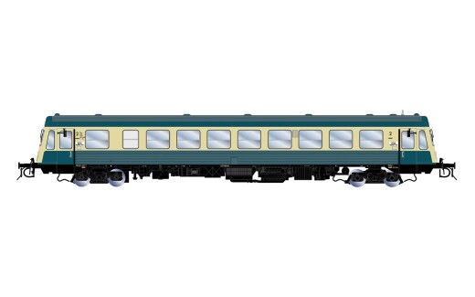 Rivarossi HR9000 - H0 DB, 4-achs. Dieseltriebwagen Baureihe 627.0, blau-beige Farbgebung