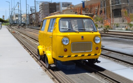 Rivarossi HR9005 - H0 FS, Draisine Fiat 500 mit rechteckigem K&uuml;hlergrill, gelbe Farbgebung