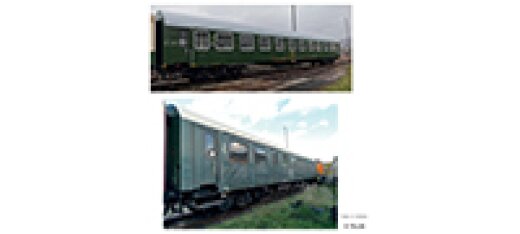 Tillig 70080 - H0 Reisezugwagenset &bdquo;Museumszug der OSEF&ldquo; Teil 2, bestehend aus einem Reisezugwagen 2. Klasse, Typ Y/B 70, und einem Reisezugwagen 2. Klasse mit  Gep&auml;ckabteil BDghw, Ep. VI