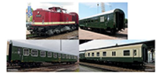 Tillig 01121 - TT Reisezugwagenset &bdquo;Museumszug der OSEF e.V.&ldquo;, bestehend aus einer Diesellokomotive BR 112, einem Reisezugwagen 2. Klasse Bghw und einem Reisezugwagen 2. Klasse mit Gep&auml;ckabteil BDwsb und ein Reisezugwagen 2. Klasse Typ Y/B 70, Ep. VI