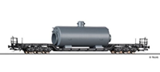 Tillig 95017 - TT Tiefladewagen SSt 49 der DB, beladen mit Dampfkessel, Ep. III