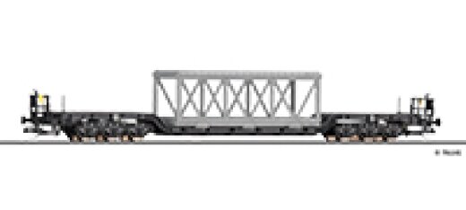 Tillig 95018 - TT Tiefladewagen Uaai 9930 der DR, beladen mit Tragwerk, Ep. IV