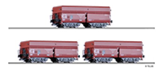 Tillig 01139 - TT G&uuml;terwagenset der DRG, bestehend aus drei Selbstentladewagen OOt Saarbr&uuml;cken, Ep. II