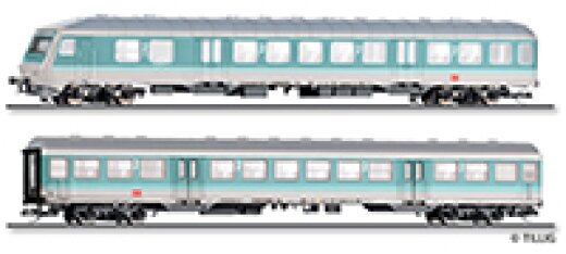 Tillig 01125 - TT Reisezugwagenset der DB AG, bestehend aus einem Steuerwagen Bnrdzf 479 und einem Reisezugwagen 2. Klasse Bnrz 450, Ep. V