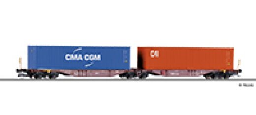 Tillig 18080 - TT Containertragwagen Sggmrss 578.0 der ČD Cargo, Ep. VI