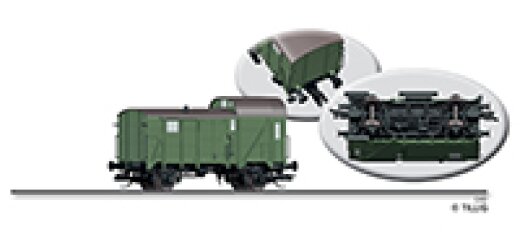 Tillig 95903 - TT G&uuml;terzug-Packwagen, Pwg pr-14, der DR, Ep. III -FORMNEUHEIT-
