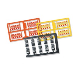 Busch 1108 - Schrankenzaun gelb/orange H0