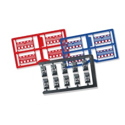 Busch 1109 - Schrankenzaun blau/rot H0