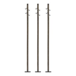 Busch 1754 - Freileitung 3 Holzmasten H0