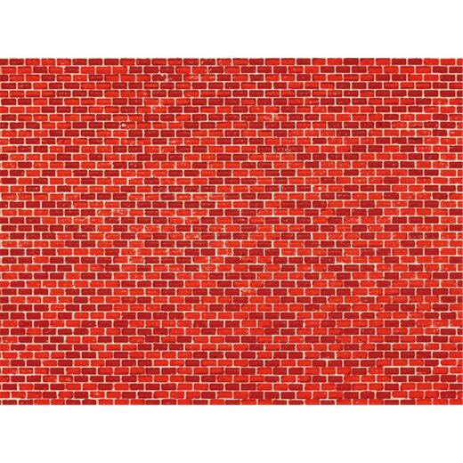 Auhagen 50104 - H0/TT/N Dekorpappen Ziegelmauer rot