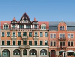 Auhagen 42501 - H0TT Halbrelief-Hintergrundkulisse Set mit 5 B&uuml;rgerhaus-Fassaden