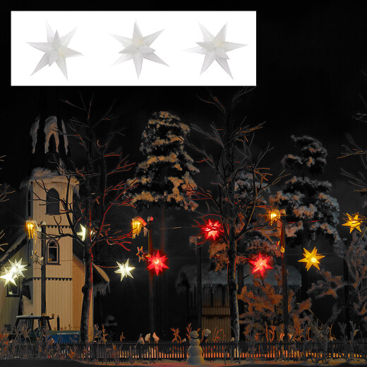 Busch 5414 - H0      Drei wei&szlig; leuchtende Weihnachtssterne