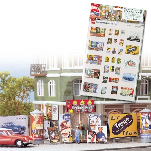 Busch 6002 - H0      Werbeplakat-Set Epoche 3
