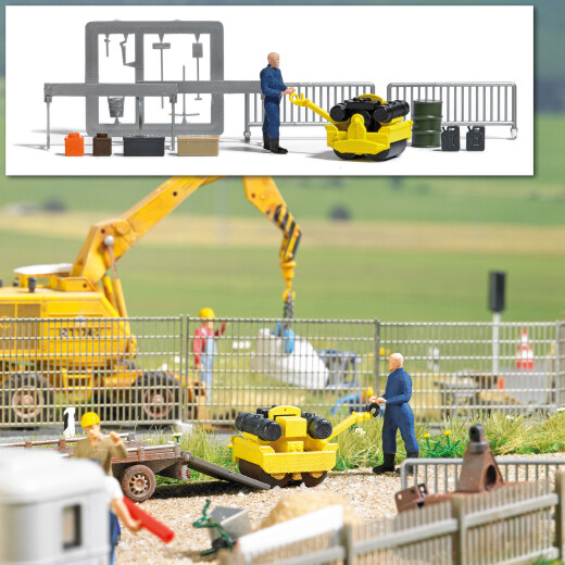 Busch 7805 - A-Set:Stra&szlig;enwalze m Figur H0
