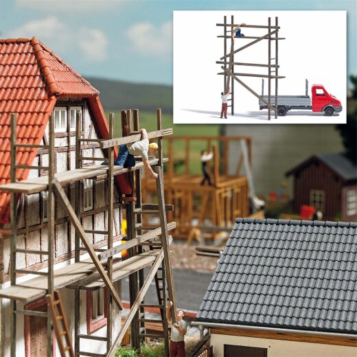 Busch 7901 - H0      Action Set: Ger&uuml;stbau mit Iveco Transporter