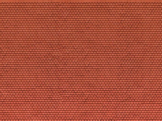 Noch 56690 - 3D-Kartonplatte  &ldquo;Biberschwanz&rdquo; rot 25 x 12,5 cm