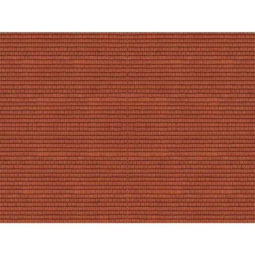 Noch 56965 - 3D-Kartonplatte &ldquo;Dachziegel&rdquo; rot 25 x 12,5 cm