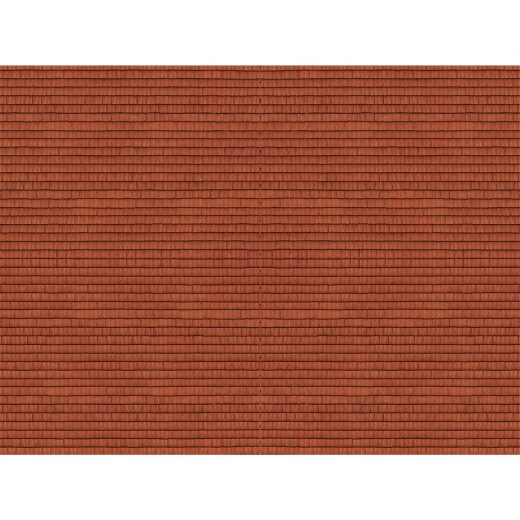 Noch 56965 - 3D-Kartonplatte &ldquo;Dachziegel&rdquo; rot 25 x 12,5 cm