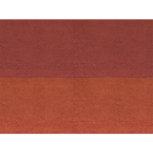 Noch 56970 - 3D-Kartonplatte &ldquo;Biberschwanz&rdquo; rot 25 x 12,5 cm